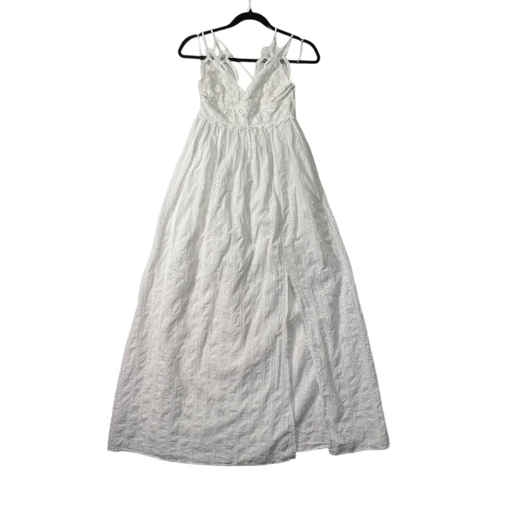 Large Three bird nest white lace bohemian dress work pockets - Picture 2 of 13